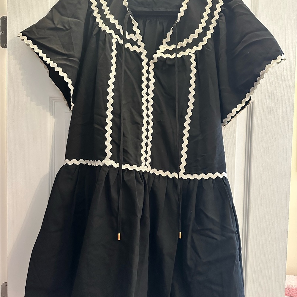 Black Dress with White Trim
